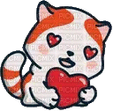 Marsey the Cat Holding Red Heart - GIF animado grátis