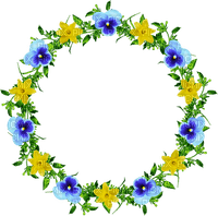 circle fleurs flowers Blumen spring - ücretsiz png