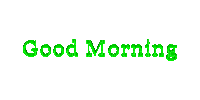 3D animated green Good Morning sticker - Gratis geanimeerde GIF