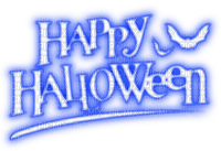 Happy Halloween.Text.Blue.White - бесплатно png