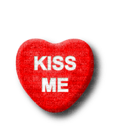 Kiss Me.Candy.Heart.White.Red - ücretsiz png