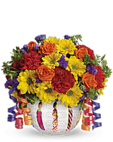 Kaz_Creations Deco Flowers Vase Colours Happy Birthday - PNG gratuit