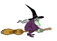 whitch broom gif sorciere Halloween - Free animated GIF