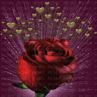 rózsa szívecskével - Bezmaksas animēts GIF