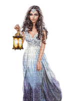 woman with lantern bp - 免费PNG