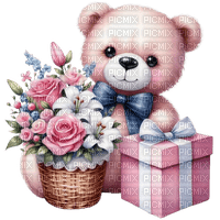 Teddy bear, Valentine's Day. Love. Birthday. Leila - Free PNG