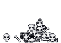 Pixelized Skeleton Pile - GIF animado grátis