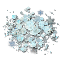 Blue Snowflakes Aesthetic Overlay - PNG gratuit