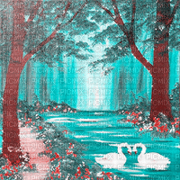 soave background animated fantasy forest - 免费动画 GIF