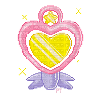 pink and yellow heart - GIF animado gratis