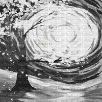 Y.A.M._Art Japan landscape background black-white - GIF animasi gratis