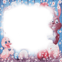 soave frame easter flowers wood duck bunny eggs - безплатен png