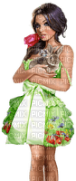 Woman with her rabbit. Easter. Summer. Leila - gratis png