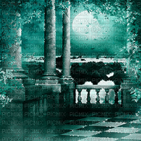 soave background animated gothic terrace teal - 無料のアニメーション GIF