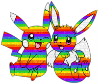 pikachu and eevee rainbow pokemon