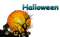 text halloween letter tube deco moon Postcard - PNG gratuit