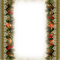Christmas.Frame.Red.Green.Gold - KittyKatLuv65 - 免费PNG