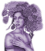 Y.A.M._Art Fantasy woman girl purple - zadarmo png