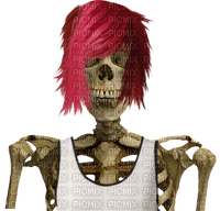 Kaz_Creations Halloween Skeleton With Wig - PNG gratuit