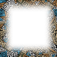 african texture frame dolceluna orange blue - бесплатно png