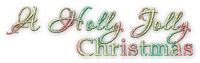 soave text christmas holly jolly green yellow pink - PNG gratuit