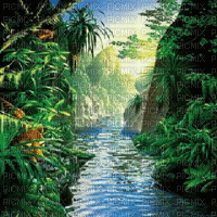 jungle  water animated bg
