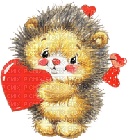 Y.A.M._Valentine little animals hedgehog - nemokama png