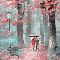 soave background animated autumn park rain tree - GIF animado grátis
