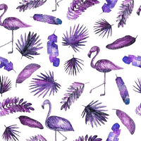 flamingo feather palm leaf overlay tube deco purple bird oiseau fond background    summer ete
