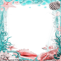 soave frame summer underwater pink teal - 無料png