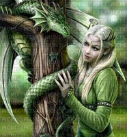 woman with dragon bp - 免费PNG