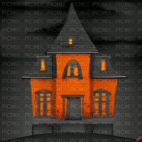 Black & Orange Haunted House - Free animated GIF
