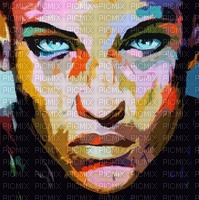 Modern multicolored portrait - ücretsiz png