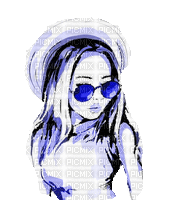 dolceluna woman summer blue sunglasses gif - Kostenlose animierte GIFs