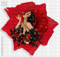 BEAUTY RED ROSA AND WOMEN - gratis png