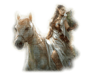 woman with horse bp - ücretsiz png