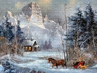 fond hiver décoration Noël paysage_background Winter decoration Christmas landscape - Free PNG