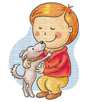 child & dog - PNG gratuit