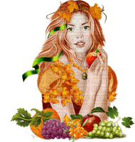 Kaz_Creations Woman Femme  Autumn Fruit - безплатен png