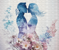 Romantic couple silhouette 3. - 免费PNG