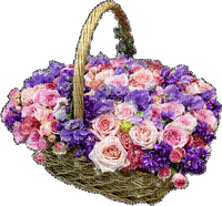 Basket of flowers - GIF animé gratuit
