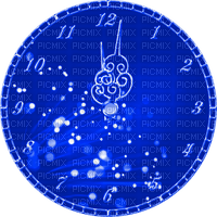 New Years.Clock.Blue - png gratuito
