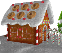 maison de pain d'épice - GIF animé gratuit