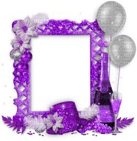 New Years.Frame.White.Purple - gratis png