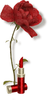 Red Rose Lipstic Gold Green Deco - Bogusia - PNG gratuit
