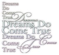 soave text dreams do come true pink  blue - 無料png