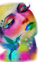 rainbow woman art - PNG gratuit