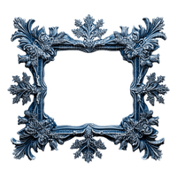 blue frame winter vintage deco rox - PNG gratuit