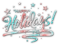soave text happy holidays  deco pink teal - PNG gratuit