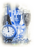 soave deco new year glass bottle Champagne  clock - ingyenes png